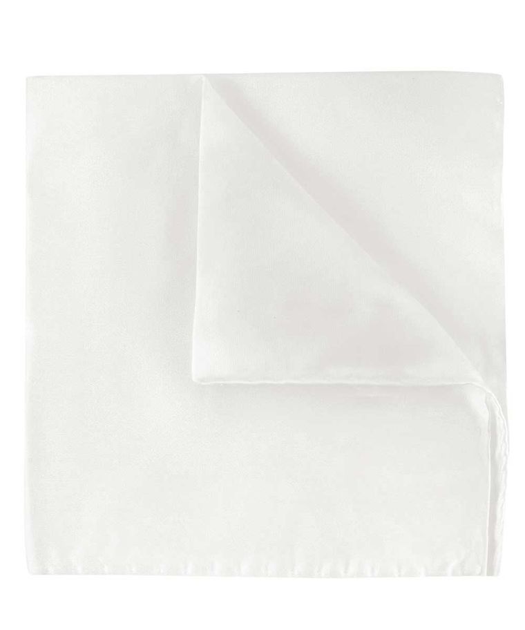 Off-white silk wedding pocket square