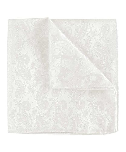 PROFUOMO Off-white silk wedding pocket square