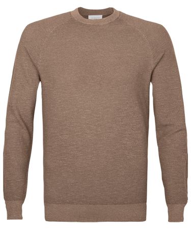 Bruine ronde hals pullover