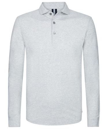Grijze single jersey polo