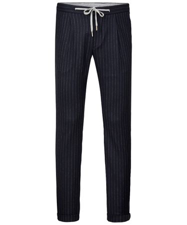 Navy flanellen sportcord broek