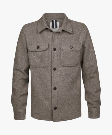 Brown boiled wool overshirt