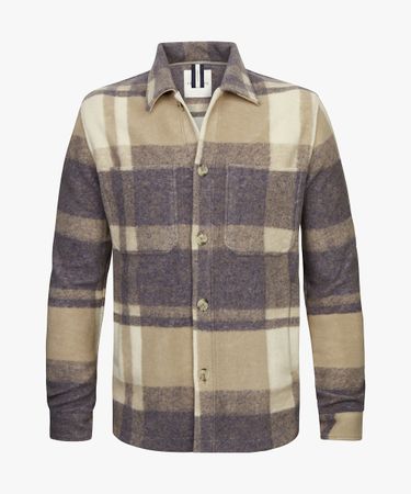 Beige check overshirt