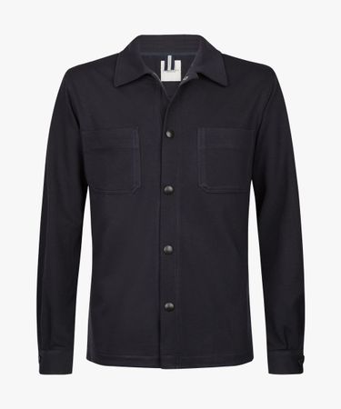 Navy tech knitted overshirt