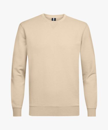 Zandkleurige crewneck sweater