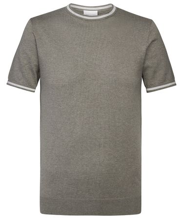 Green cotton-silk t-shirt