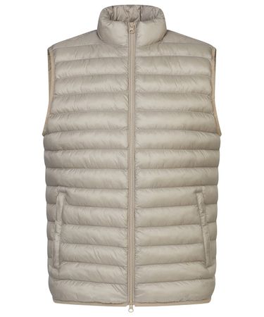 Beige padded down bodywarmer