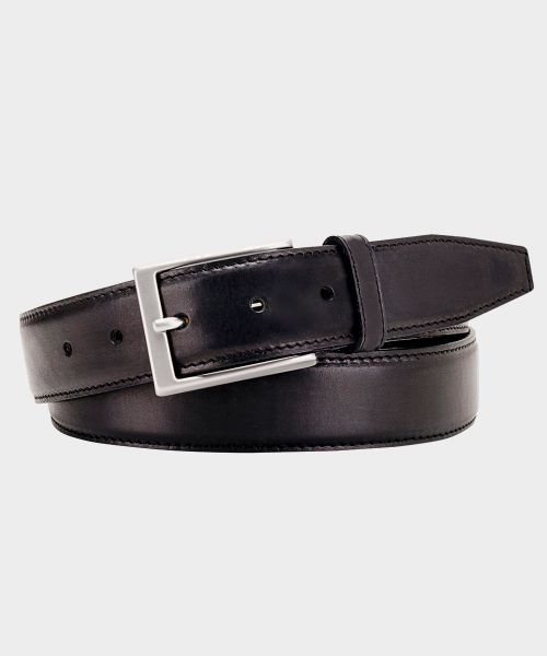 Black Cow Full Grain Leather Belt, Full Grain Calfskin Leather Belt