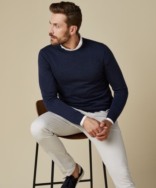 Profuomo® | Navy crewneck pullover