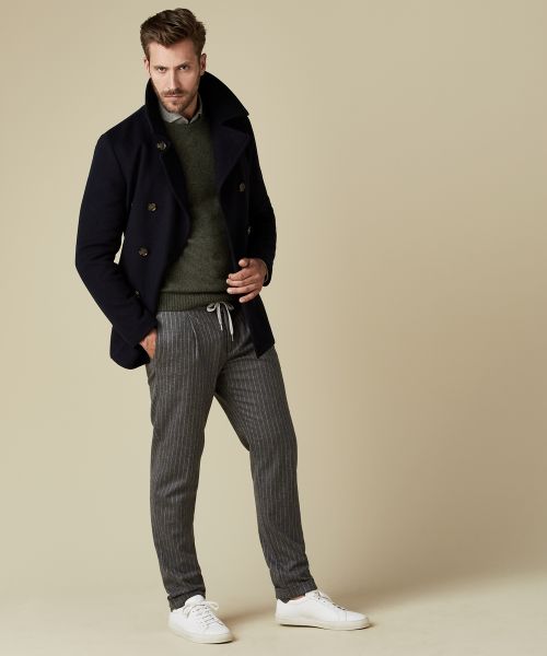 Profuomo® | Marineblauer Woll-Peacoat