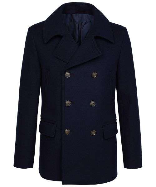 Profuomo® | Marineblauer Woll-Peacoat