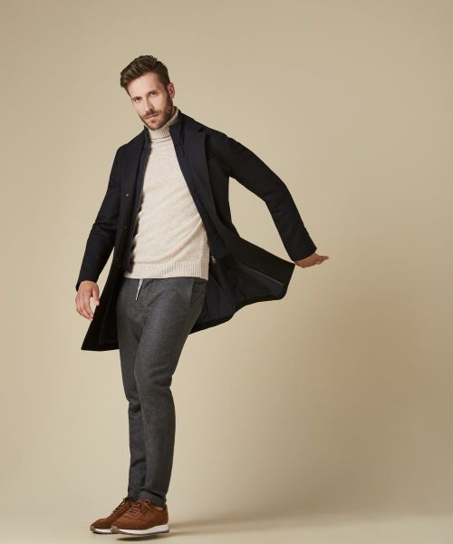 navy overcoat style