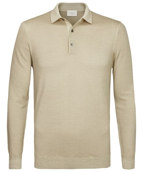 long sleeve polo beige